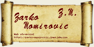 Žarko Momirović vizit kartica